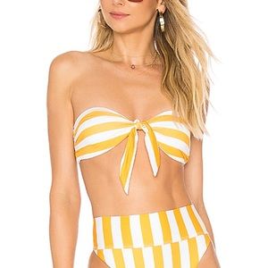 Beach Riot Sophie Bikini Top Yellow Stripe XS